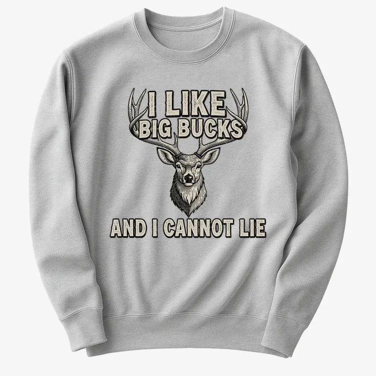 I Like Big Bucks and I Cannot Lie-Sweater-Gray Heather