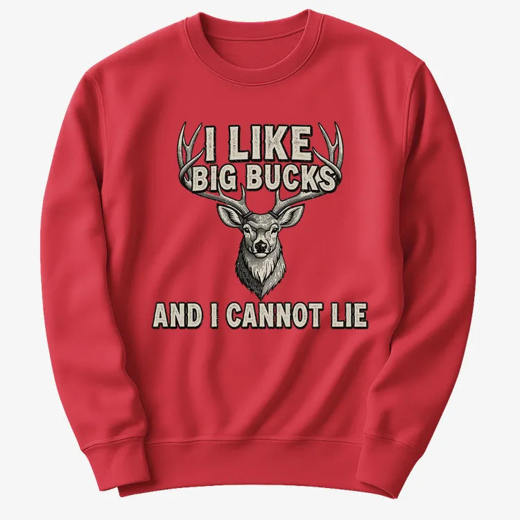 I Like Big Bucks and I Cannot Lie-Sweater-Red