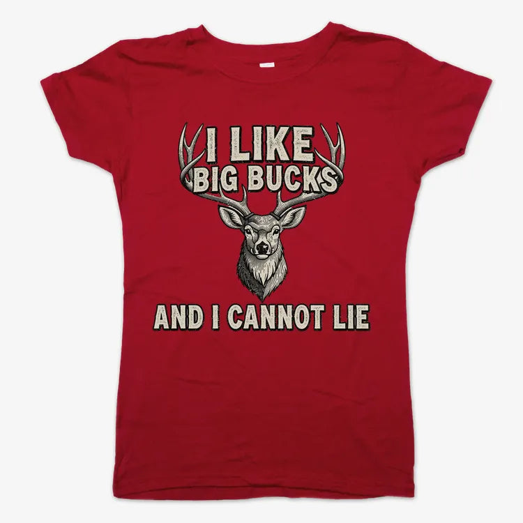 I Like Big Bucks and I Cannot Lie-Women's T-Shirt-Deep Red