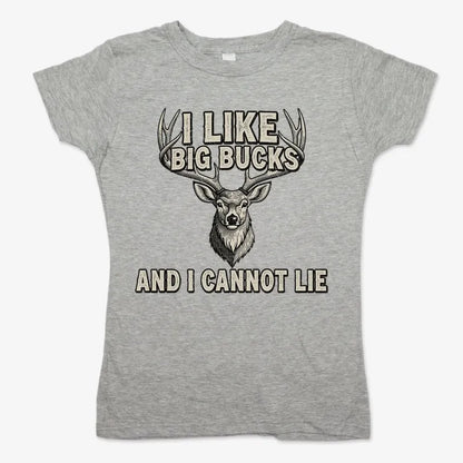 I Like Big Bucks and I Cannot Lie-Women's T-Shirt-Gray Granite