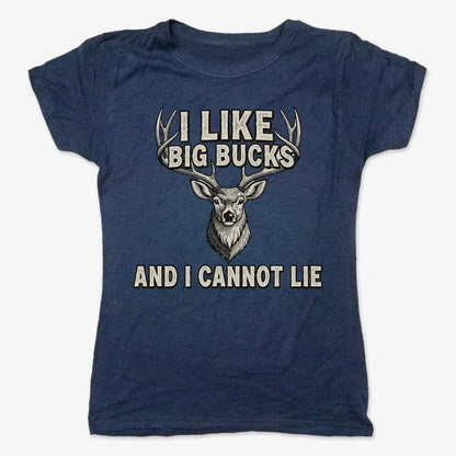 I Like Big Bucks and I Cannot Lie-Women's T-Shirt-True Navy