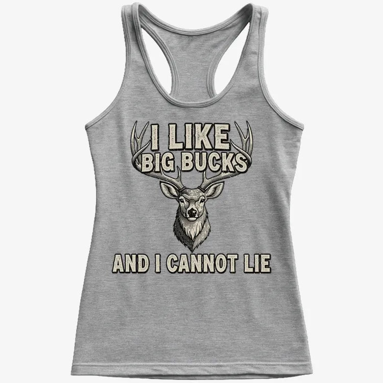 I Like Big Bucks and I Cannot Lie-Women's Tank Top-Gray Granite