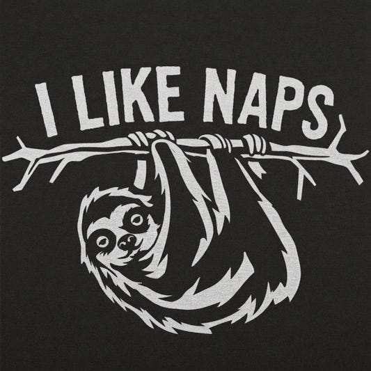 I Like Naps Sloth Hanging from Tree Branch detail