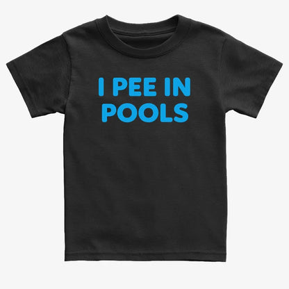 I Pee in Pools Fun Statement-Kids T-Shirt-Black