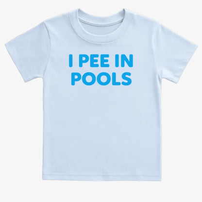I Pee in Pools Fun Statement-Kids T-Shirt-Blue