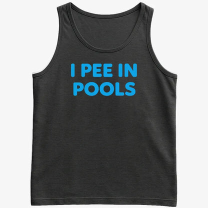 I Pee in Pools Fun Statement-Men's Tank Top-Black