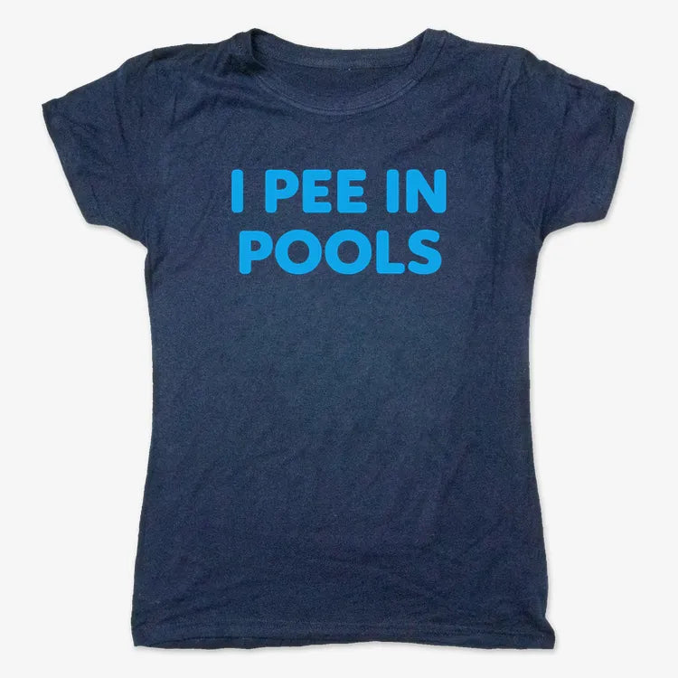 I Pee in Pools Fun Statement-Women's T-Shirt-True Navy