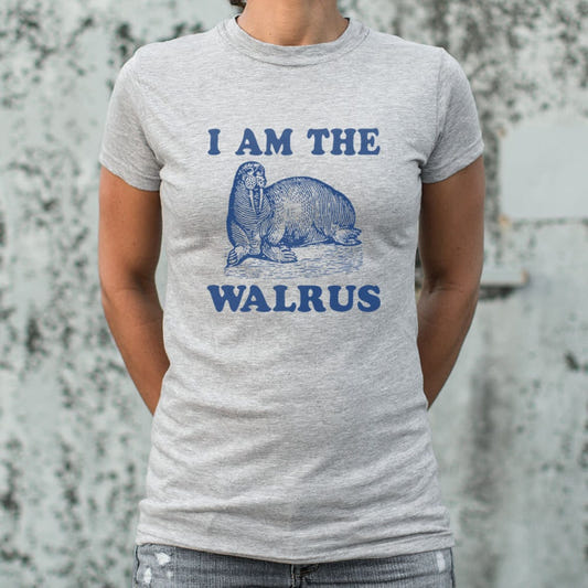 I Am The Walrus Vintage Illustration graphic Women's T-Shirt in Gray Granite