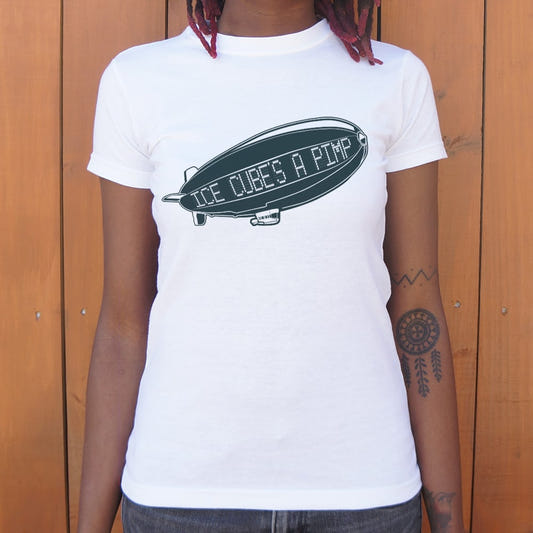 Ice Cube's A Pimp Blimp graphic Women's T-Shirt in Snow