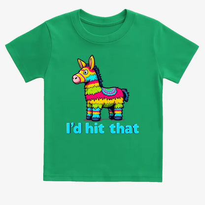 I’d Hit That Piñata Humor Tee-Kids T-Shirt-Green
