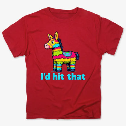 I’d Hit That Piñata Humor Tee-Men's T-Shirt-Red