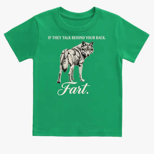 If They Talk Behind Your Back... Fart.-Kids T-Shirt-Green