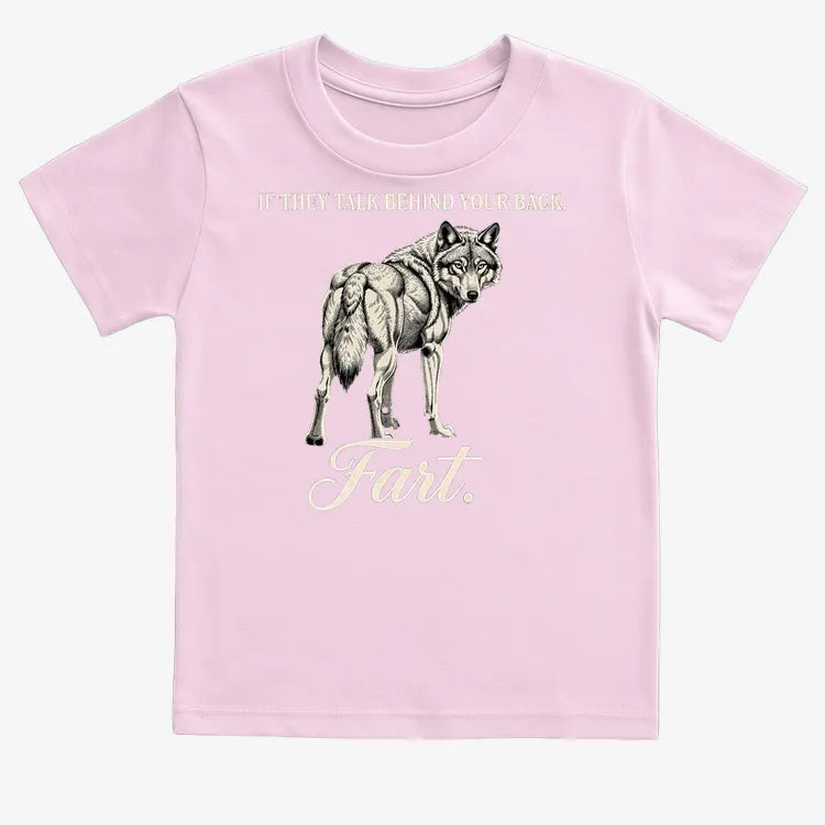 If They Talk Behind Your Back... Fart.-Kids T-Shirt-Pink
