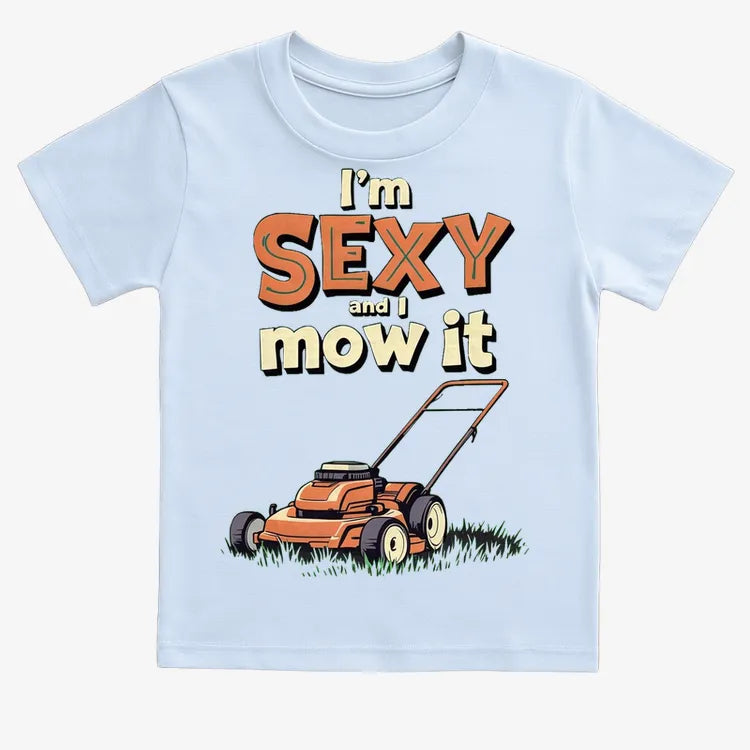 I'm Sexy and I Mow It-Kids T-Shirt-Blue