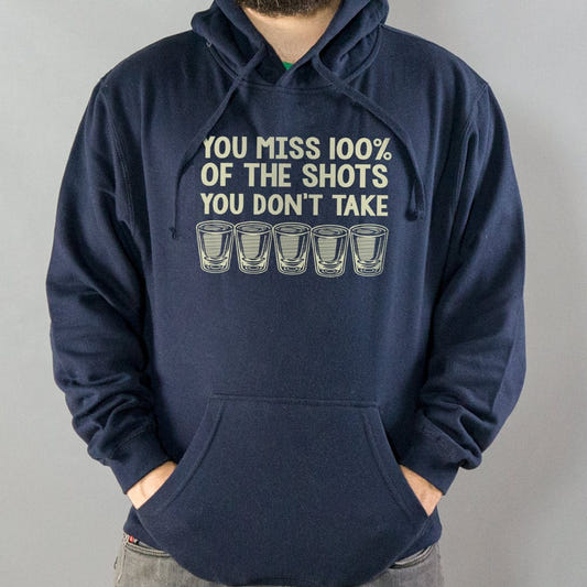 You Miss 100% of the Shots You Don't Take graphic Hoodie in Navy Blue