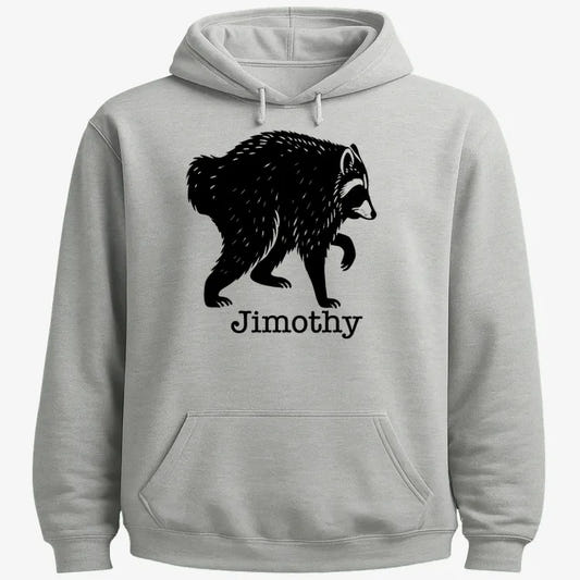 Jimothy the Raccoon-Hoodie-Gray Heather