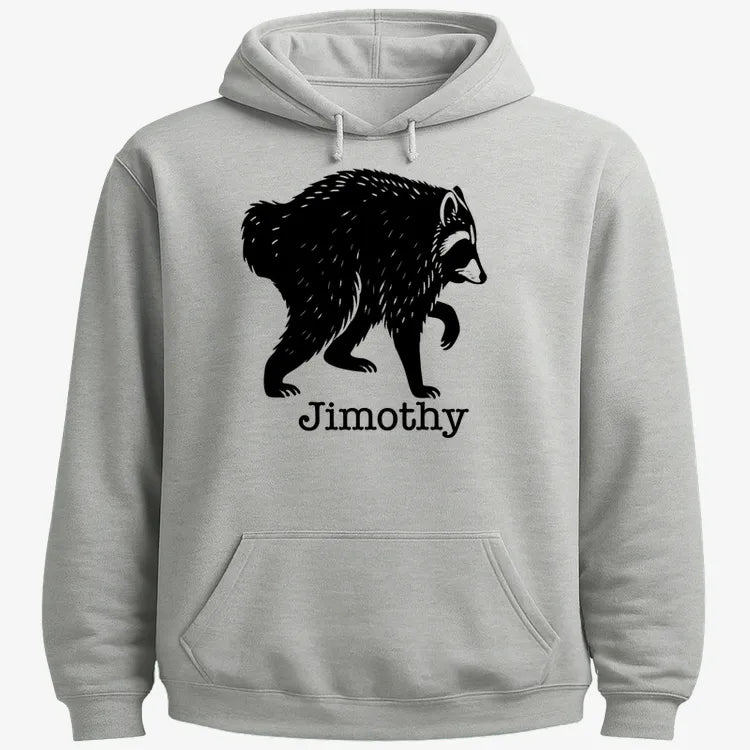 Jimothy the Raccoon-Hoodie-Gray Heather
