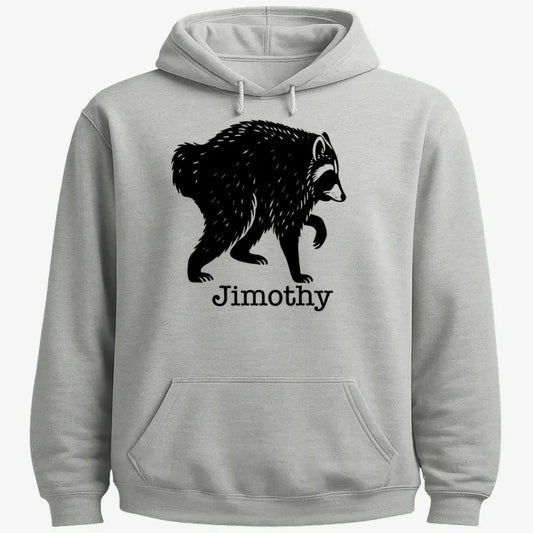 Jimothy the Raccoon-Hoodie-Gray Heather