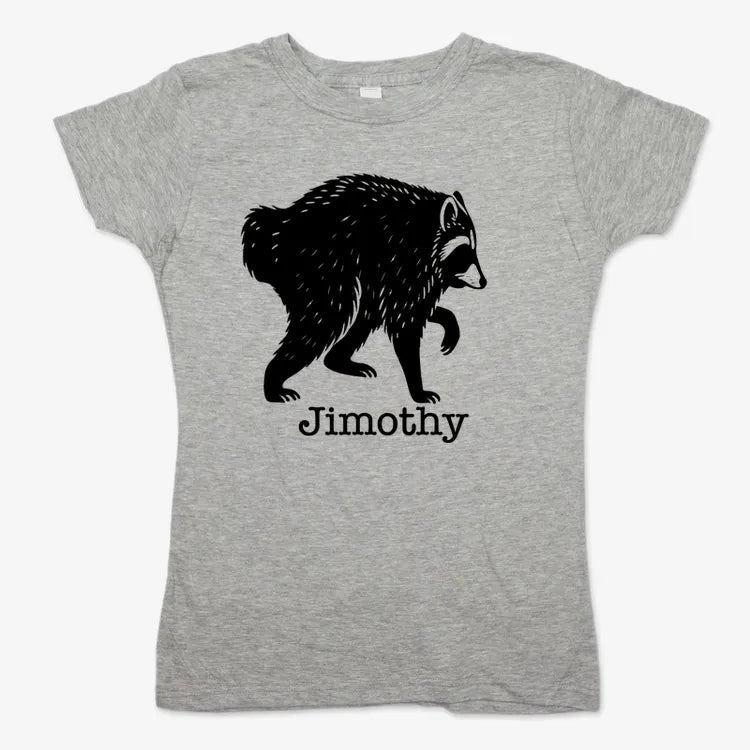 Jimothy the Raccoon-Women's T-Shirt-Gray Granite