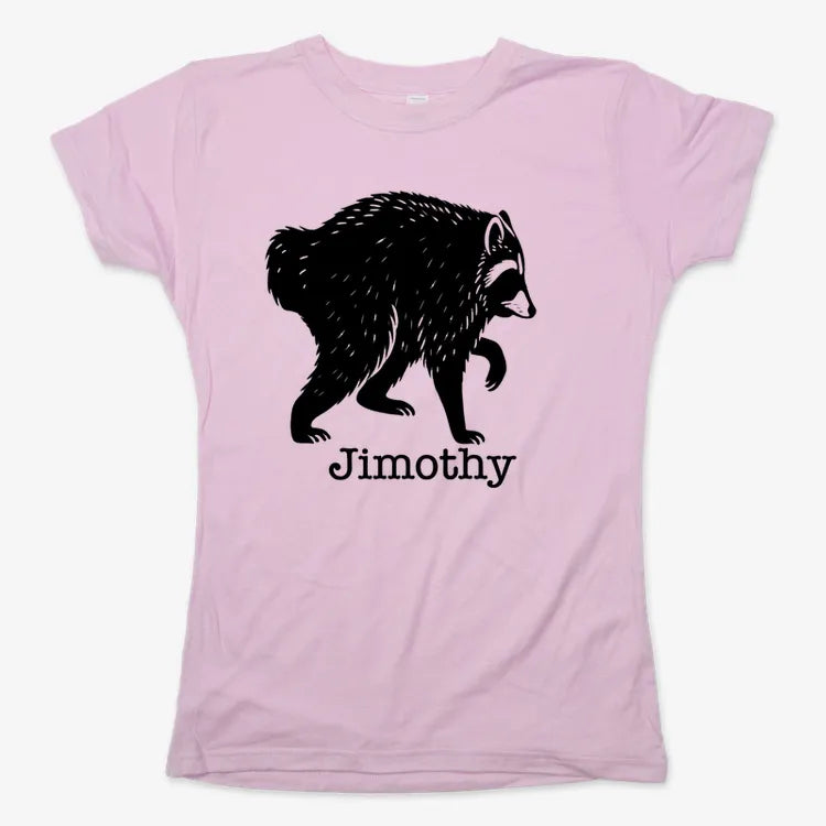 Jimothy the Raccoon-Women's T-Shirt-Soft Pink