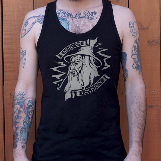 Keep On Tolkien Wizard graphic Men's Tank Top in Black