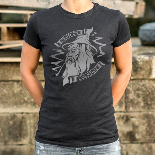 Keep On Tolkien Wizard graphic Women's T-Shirt in Midnight