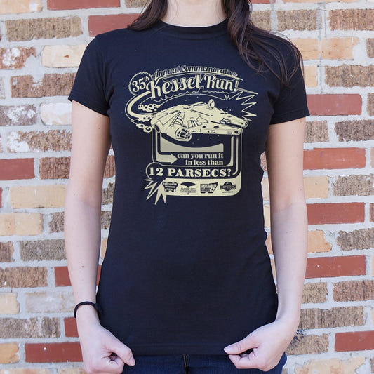 Kessel Run Commemorative - Space Freighter Fun Run Poster graphic Women's T-Shirt in Midnight