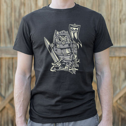 Knight Owl Medieval Armored Owl with Sword and Banner