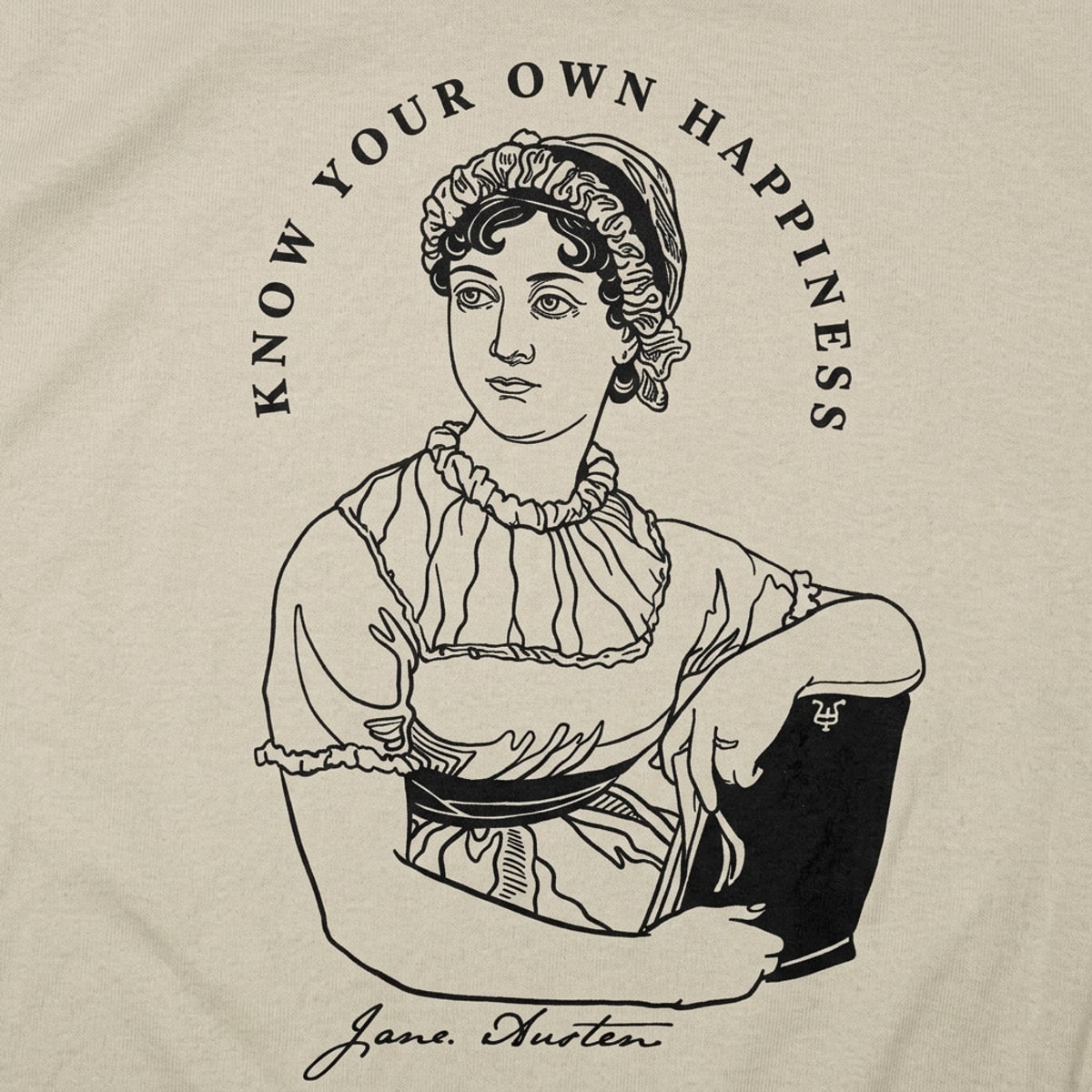 Know Your Own Happiness, Jane Austen Quote Portrait detail