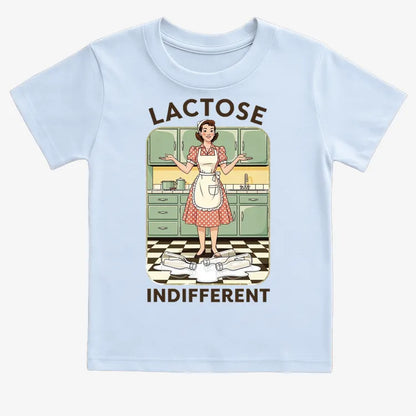 Lactose Indifferent Retro Kitchen Humor-Kids T-Shirt-Blue