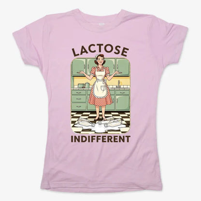 Lactose Indifferent Retro Kitchen Humor-Women's T-Shirt-Soft Pink