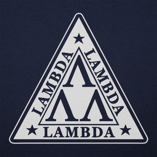 Lambda Lambda Lambda Nerd Fraternity Triangle Crest graphic tee design