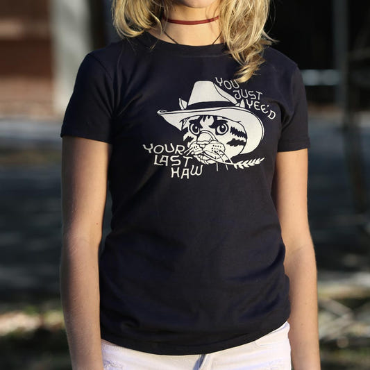 You Just Yee'd Your Last Haw Yee Haw Cowboy Cat graphic Women's T-Shirt in Midnight