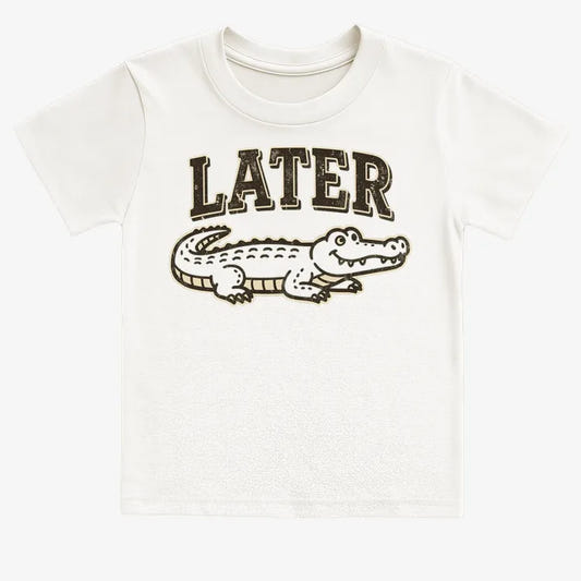 Later Alligator-Kids T-Shirt-White