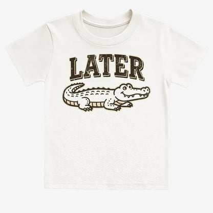 Later Alligator-Kids T-Shirt-White
