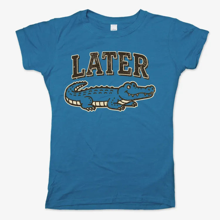 Later Alligator-Women's T-Shirt-Sky Blue