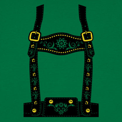 Lederhosen Costume with Suspenders and Floral Embroidery