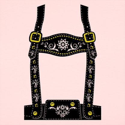 Lederhosen Costume with Suspenders and Floral Embroidery