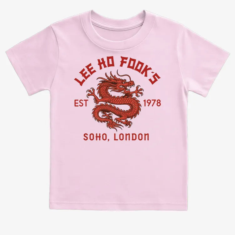 Lee Ho Fooks Dragon Design-Kids T-Shirt-Pink