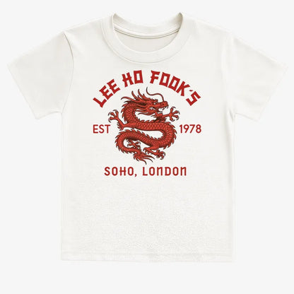 Lee Ho Fooks Dragon Design-Kids T-Shirt-White