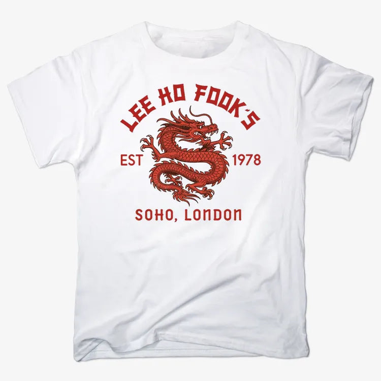 Lee Ho Fooks Dragon Design-Men's T-Shirt-White
