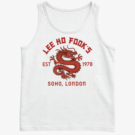 Lee Ho Fooks Dragon Design-Men's Tank Top-White