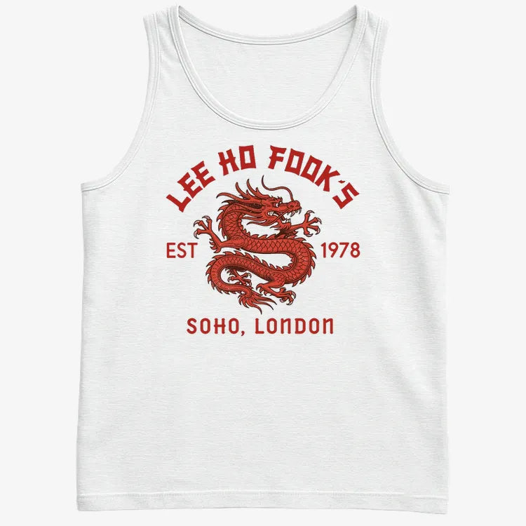 Lee Ho Fooks Dragon Design-Men's Tank Top-White