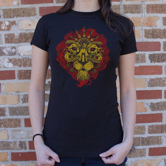 Leo The Lion Zodiac Astrology Design graphic Women's T-Shirt in Midnight