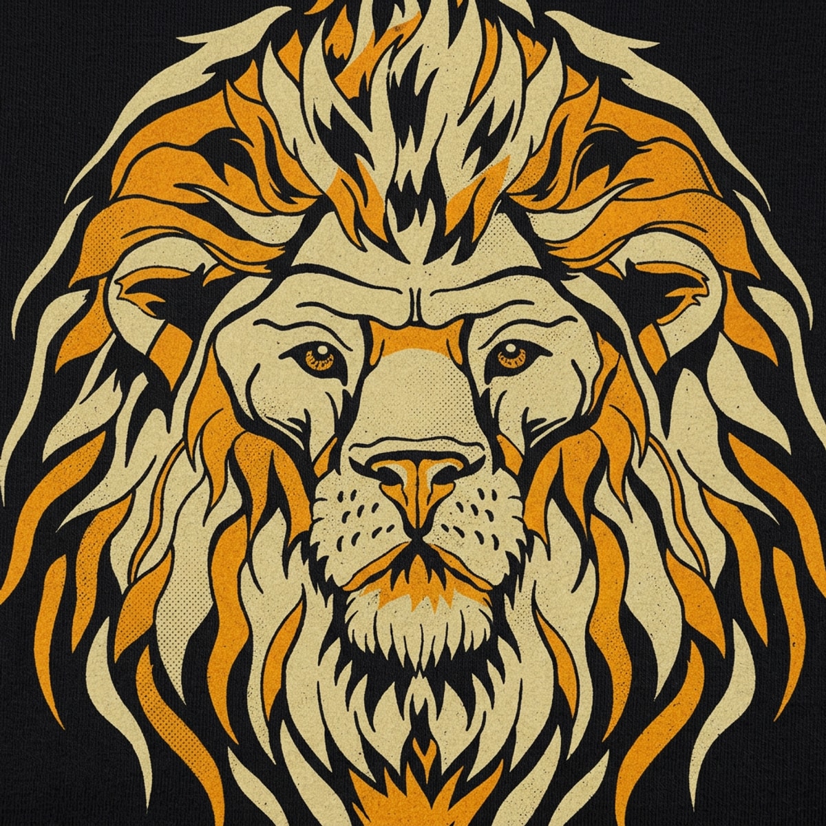 Lion Spirit Bold Tribal Lion Face detail
