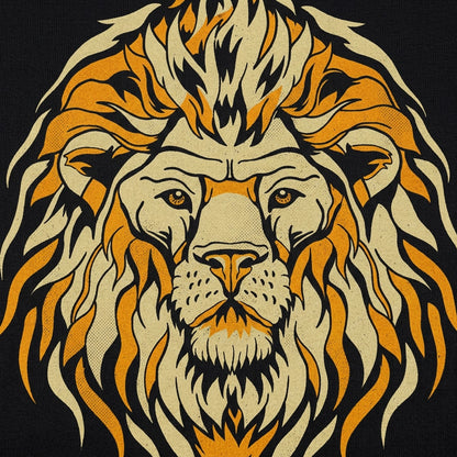 Lion Spirit Bold Tribal Lion Face detail