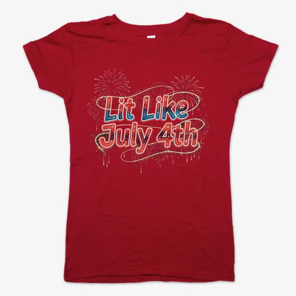 Lit Like July 4th-Women's T-Shirt-Deep Red