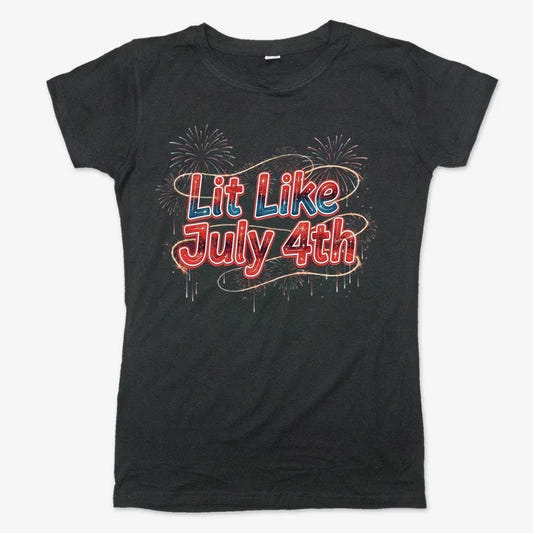 Lit Like July 4th-Women's T-Shirt-Midnight