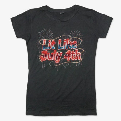 Lit Like July 4th-Women's T-Shirt-Midnight
