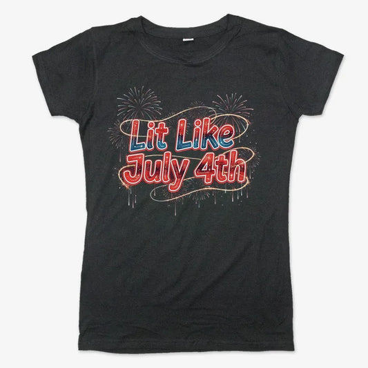 Lit Like July 4th-Women's T-Shirt-Midnight